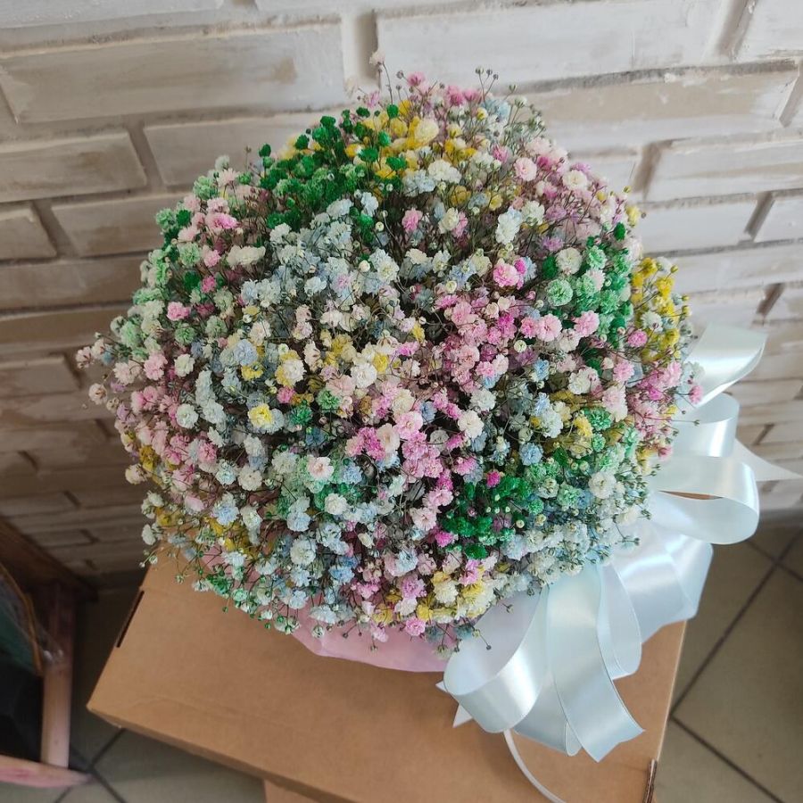 Радужная гипсофила в коробке XL