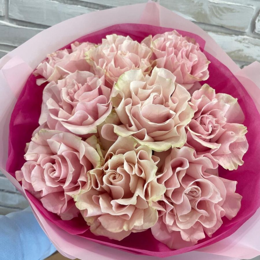 Французские розы Пинк Мондиаль 9шт