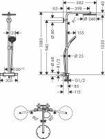 Душевая система Hansgrohe Raindance Select S 27633340 Черный хром схема 8