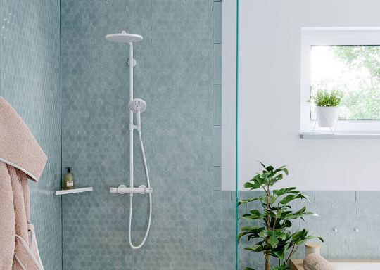 Душевая система Hansgrohe Croma Select S 26890700 с термостатом белая матовая ФОТО