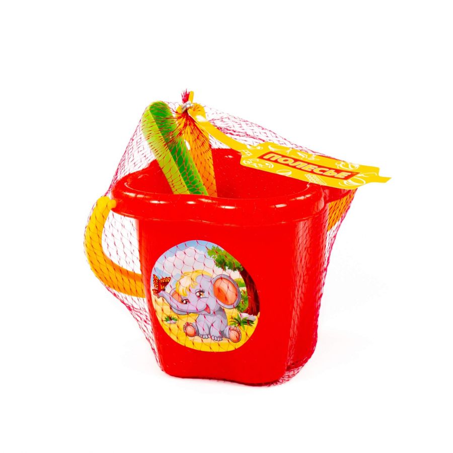 Набор №24: ведро-цветок среднее, совок №2, грабельки №2