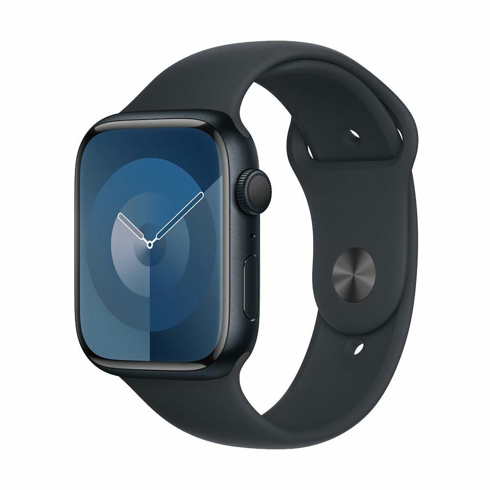 Apple Watch Series 9 45mm (GPS) Midnight Aluminum Case with Midnight Sport Band (S/M) (MR993)