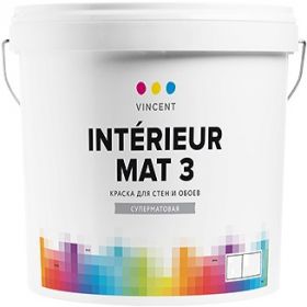 Краска для Стен и Потолков Vincent Interieur Mat I 3 2.25л Белая, Матовая / Винсент Интериор Мат I 3.