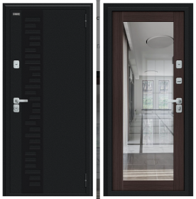 Входная Дверь Bravo Thermo Флэш Декор-2 Букле Черное/Wenge Veralinga 860x2050мм Левое Открывание / Браво.