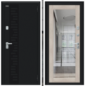 Входная Дверь Bravo Thermo Флэш Декор-2 Букле Черное/Cappuccino Veralinga 960x2050мм Правое Открывание / Браво.