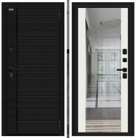 Входная Дверь Bravo Лайнер-3 Black Carbon/Off-White 860x2050мм Левое Открывание / Браво.
