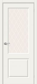 Межкомнатная Дверь Эмаль Bravo Скинни-13 Whitey / White Сrystal 900x2000мм (Полотно+Коробка+5 Наличников) / Браво.