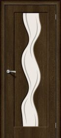 Межкомнатная Дверь Винил Bravo Вираж-2 Dark Barnwood / Art Glass 800x2000мм (Полотно 1шт) / Браво.