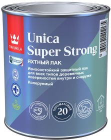 Лак Яхтный Универсальный Tikkurila Unica Super Strong EP 2.7л Износостойкий, Алкидно-Уретановы Высокоглянцевый, Уника Супер Стронг.