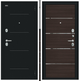 Входная Дверь Bravo Лайн Букле Черное/Wenge Veralinga 860x2050мм Правое Открывание / Браво.