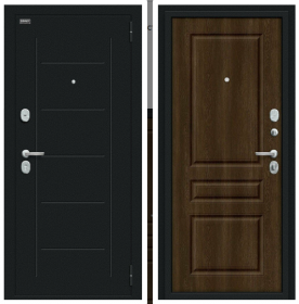 Входная Дверь Bravo Пик Букле Черное/Dark Barnwood 860x2050мм Правое Открывание / Браво.