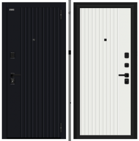 Входная Дверь Bravo Граффити-32/32 Total Black/Super White 860x2050мм Правое Открывание / Браво.