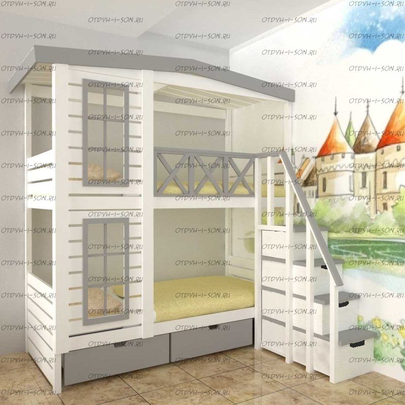 Кровать двухъярусная Домик Roof