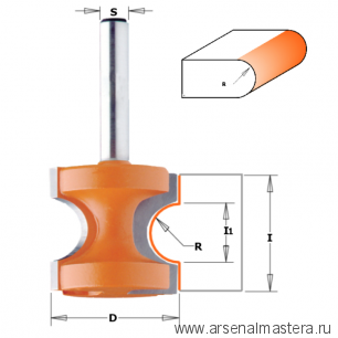 ОСЕНЬ СКИДКИ! Фреза концевая радиусная Бычий нос/Катушка для создания красивых закруглённых торцов полок, ступеней и подоконников D34,9 I35,0 S12,0 R9,50 CMT 954.507.11