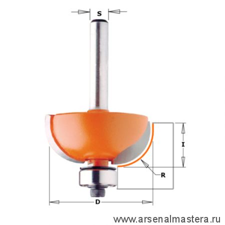 Фреза концевая галтельная R6,35 (нижн. подш.) S8 D25,4x12,7 CMT  937.222.11