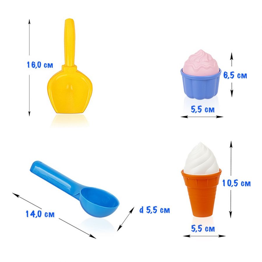 Песочный набор «Сладкоежка» (2 формочки, совок, ложка)