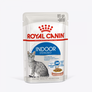 Royal Canin INDOOR STERILISED (ИНДОР СТЕРИЛАЙЗД)Корм консервированный полнорационный для взрослых кастрированных и стерилизованных кошек, живущих в помещении, кусочки в соусе