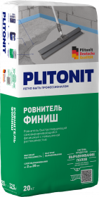 Ровнитель Plitonit Финиш 20кг Быстротвердеющий, Самовыравнивающийся, Финишный / Плитонит