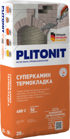 Раствор Plitonit СуперКамин ТермоКладка 20кг Красно-Кирпичный для Кладки / Плитонит