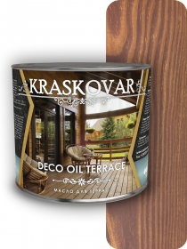 Масло для Террас Kraskovar Deco Oil Terrace Гранатовый 2,2л для Обработки Деревянных Поверхностей / Красковар