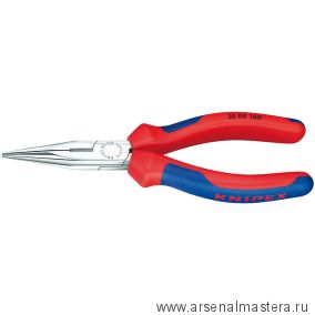 Длинногубцы 140 мм с режущими кромками, хром, 2-комп ручки 25 05 140 KNIPEX KN-2505140