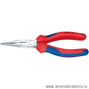 Длинногубцы 140 мм с режущими кромками, хром, 2-комп ручки 25 05 140 KNIPEX KN-2505140