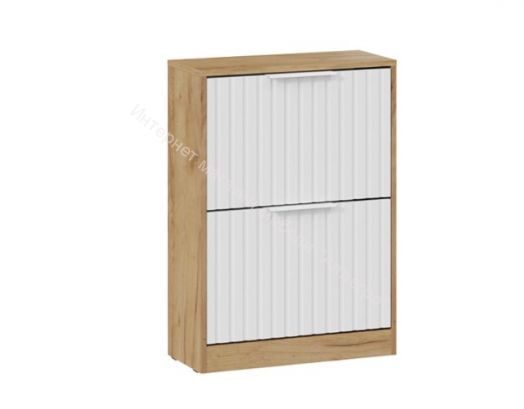 Тумба для обуви "Хилтон" Исп.2 -303.012.000 Дуб крафт золотой/Белый матовый