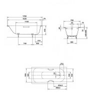 Стальная ванна Kaldewei Saniform Plus 363-1 170x70 111800010001 без покрытия схема 8