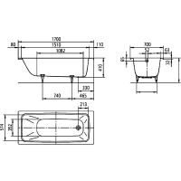 Стальная ванна Kaldewei Cayono 749 170x70 274900013001 с покрытием Easy-clean схема 9