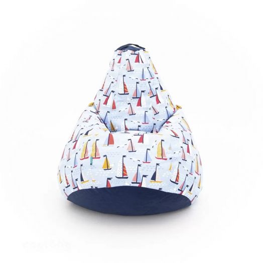 Кресло-мешок (груша) КОРАБЛИКИ из велюра
