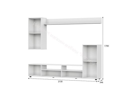 Гостиная МГС 4 Белый/Белый глянец