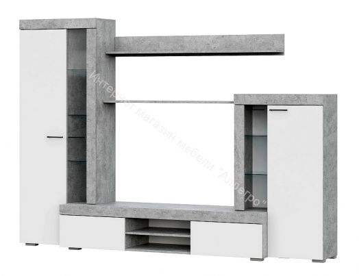 Гостиная МГС 5 Цемент светлый/Белый