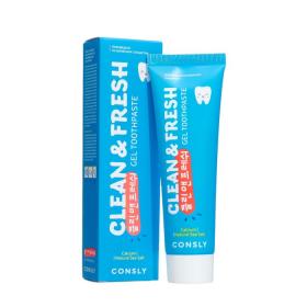 Гелевая зубная паста Consly Clean&Fresh с кальцием и натуральной морской солью, 105 гр