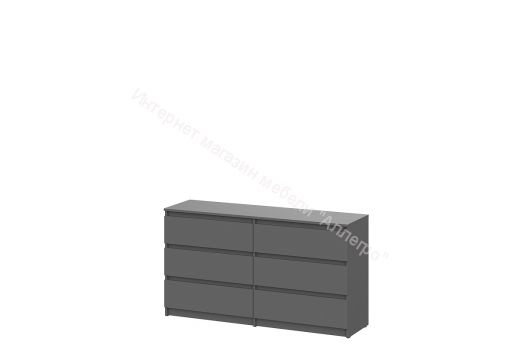 Комод с ящиками (1,38м) Денвер Графит серый