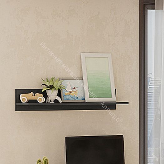 Полка навесная Денвер Графит серый