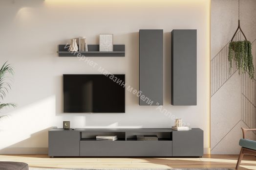 Полка навесная Денвер Графит серый