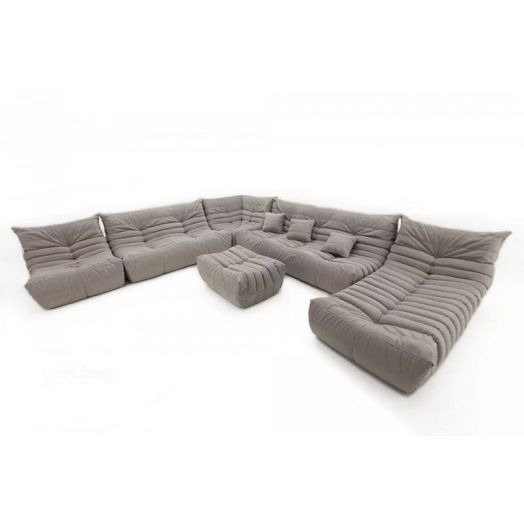 Бескаркасный диван 2-х местный ФРАНЦУЗ  из микровелюра (Бежевый)