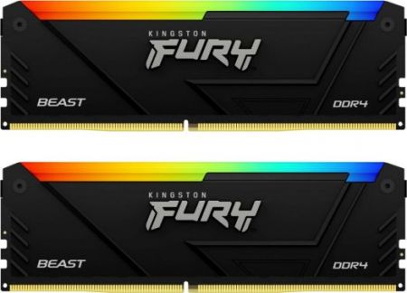 Модуль памяти DDR4 16Gb Kingston 3600 Fury Beast RGB KF436C17BB2AK2/16 (2x8Gb Kit)