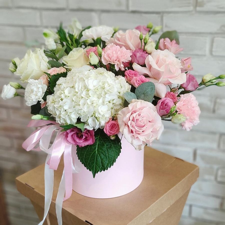 Коробка с гортензией