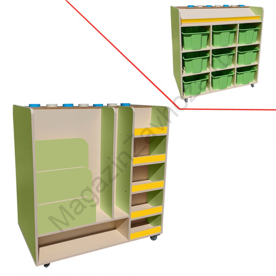 ТУМБА ДЛЯ ИГРУШЕК И ПОСОБИЙ 24 С КОНТЕЙНЕРАМИ