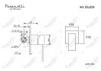 Смеситель однорычажный скрытого монтажа Feramolli CL629, хром схема 2