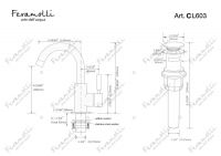 Смеситель для раковины Feramolli CL603, хром схема 2