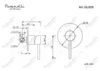 Смеситель однорычажный скрытого монтажа Feramolli GL628, золото схема 2