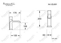 Смеситель для раковины Feramolli CL691, хром схема 2