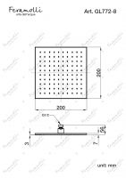 Верхний душ Feramolli GL772-8 (200мм.), золото схема 2