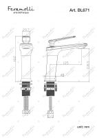 Смеситель для раковины Feramolli BL671, черный схема 2