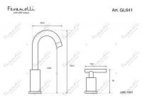 Смеситель для раковины Feramolli GL641, золото схема 2