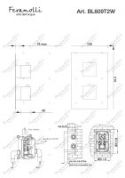 Термостатический смеситель скрытого монтажа на 2 потока Feramolli BL609T2W, черный схема 2