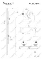 Черная душевая система 3 в 1 Feramolli BL7077, черный схема 2