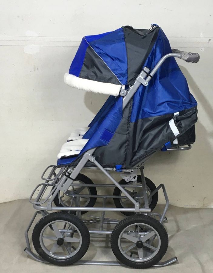 Санки-коляска для двойни (самолет+пожарная машина)